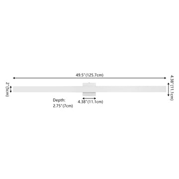 Vara 49.5" Modern Minimalist Indoor/Outdoor Metal 350-Degree Rotate Dimmable Integrated Linear LED Wall Sconce - JONATHAN Y